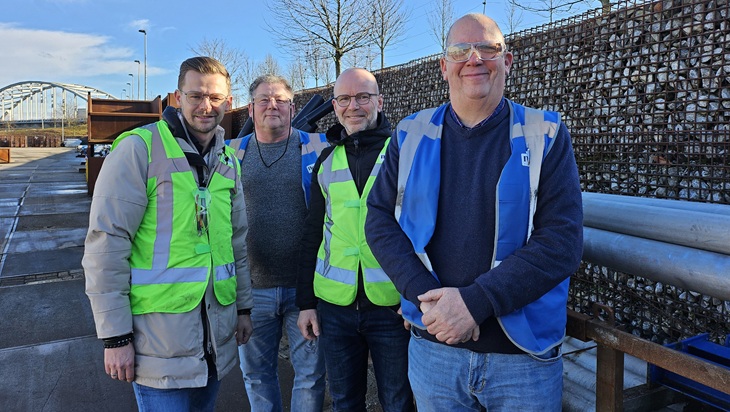 V.l.n.r. Robbert Dijkema, Albert Pompies, Bart-Jan Delhaas en Adrie de Heus.