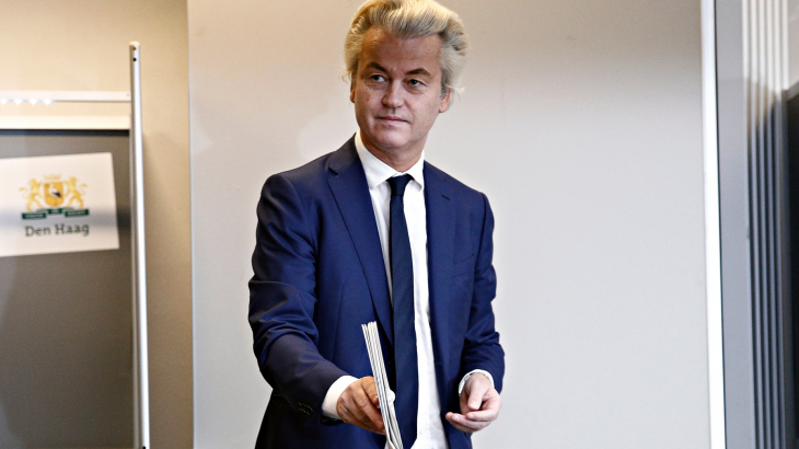 Geert Wilders brengt zijn stem uit in 2017