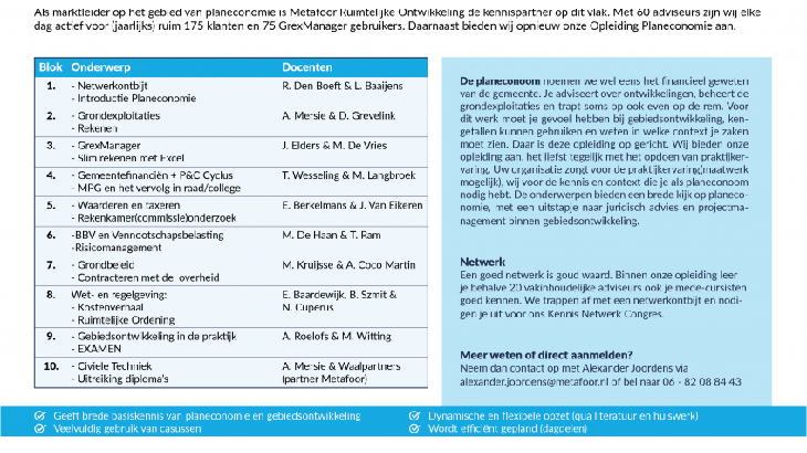 Opleiding Planeconomie