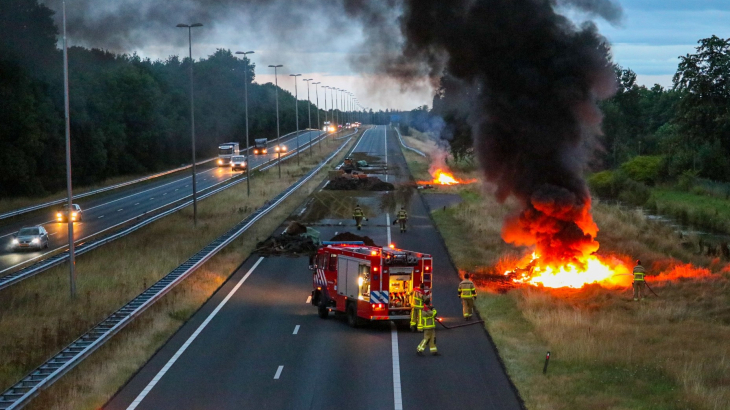 Snelweg boeren brand