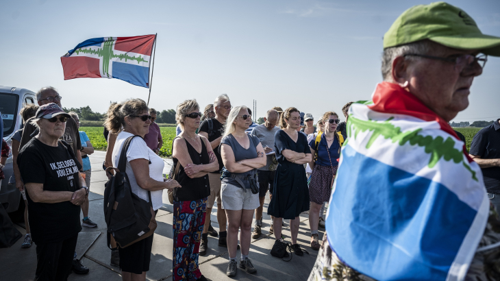 Protestwandeling van Huizinge naar Groningen om aandacht te vragen voor de problemen rondom de gaswinning in Groningen - 16 augustus 2022