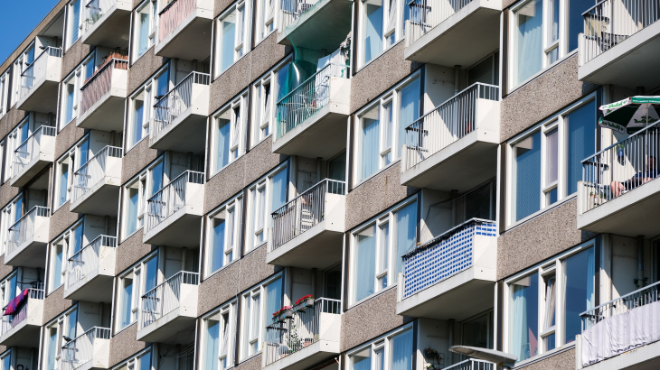 Flat met sociale huurwoningen in Utrecht Overvecht