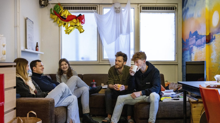 Studenten in studentenhuis