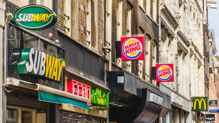 Fastfoodketens in het centrum van Amsterdam.