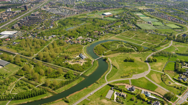 Het drie miljoen m2 grote Máximapark aan de westkant van Utrecht.