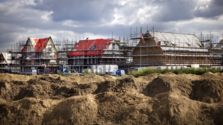 Woningbouw in de wijk Zilverackers in Veldhoven.