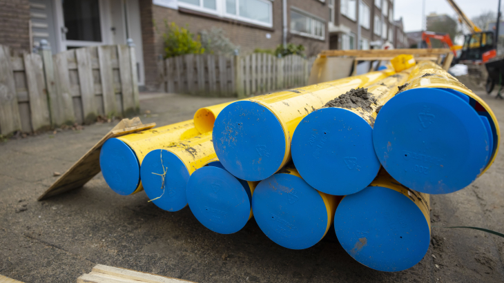 Aanleg van een gasleiding in Rijswijk die ook geschikt is voor waterstof.