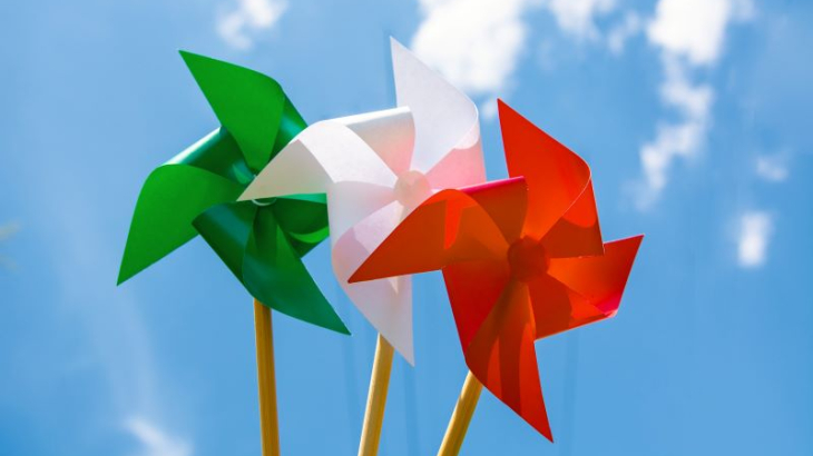 Vlaggetjes in Italiaanse kleuren