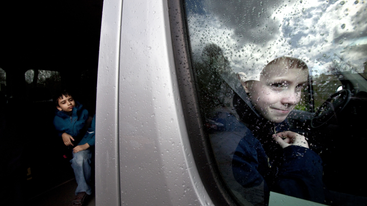 Een busje voor speciaal leerlingenvervoer. Foto: Arie Kievit (ANP)