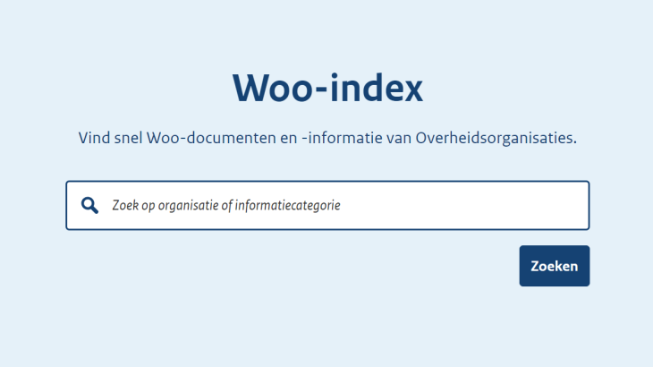 Homepagina van de Woo-index