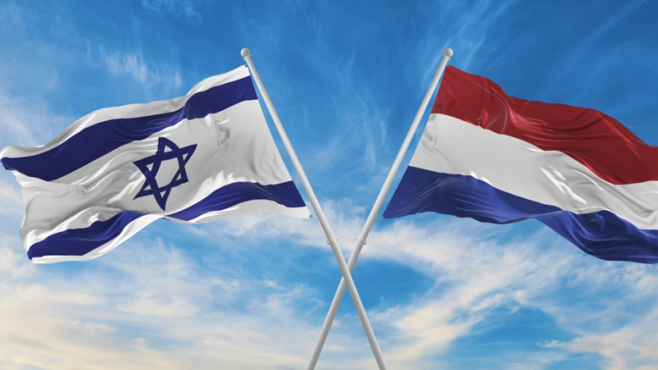 Vlaggen van Nederland en Israël