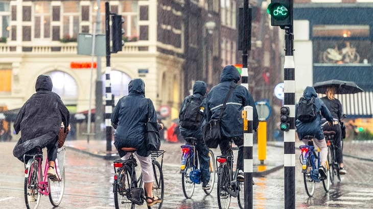 Fietsen in de regen