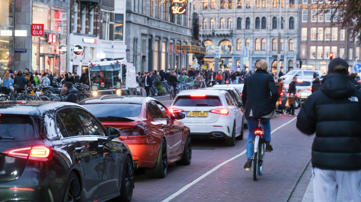 File in het centrum van Amsterdam 