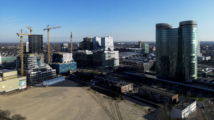 Bouwwerkzaamheden vorig jaar bij de Jaarbeurs in de stad Utrecht.