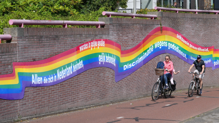 Fietsers in Purmerend, in Noord-Holland.