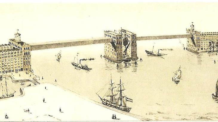 Brug over het IJ - idee van Jan Galman uit 1857