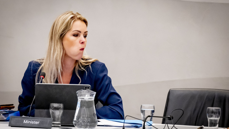 Landbouwminister Femke Wiersma tijdens het commissiedebat over het Nationaal Plan Landelijk Gebied.