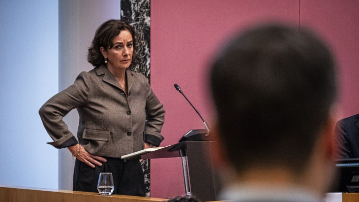 Femke Halsema tijdens het spoeddebat