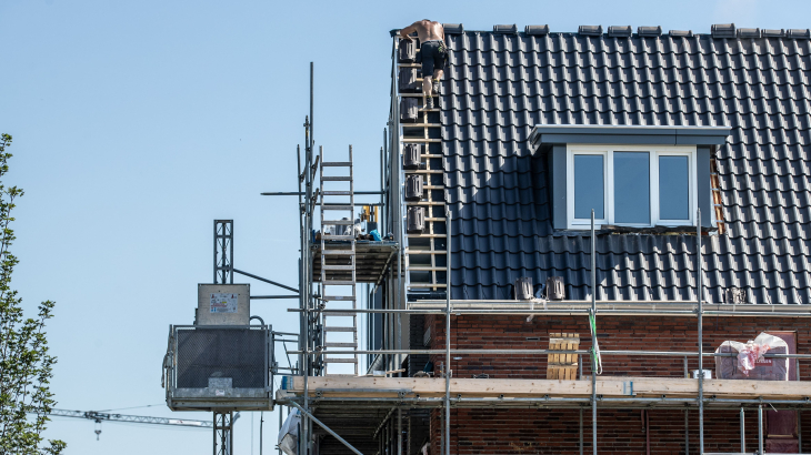 Nieuwbouw van woningen in het Noord-Brabantse Werkendam, afgelopen juni.