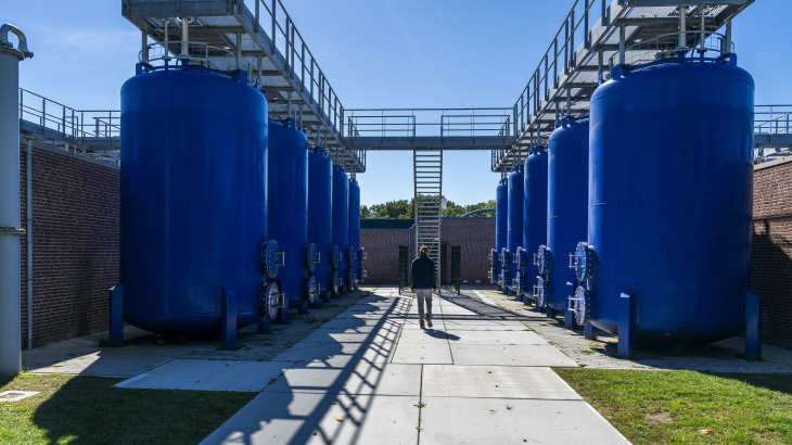 Een pompstation van drinkwaterbedrijf Vitens bij Zwolle.