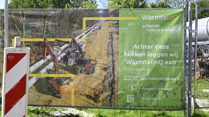 Werkzaamheden aan Warmtelinq in Vlaardingen, afgelopen april.