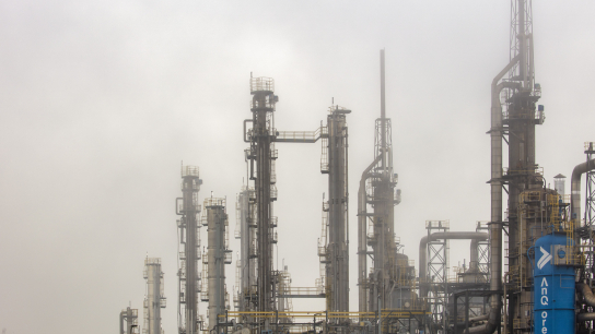 Chemiefabriek Anqore op industriepark Chemelot bij Geleen.