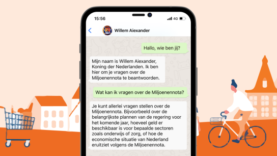 Screenshot Willem Aiexander op WhatsAPP
