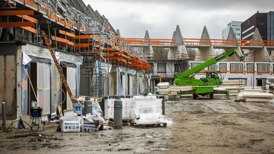 Een nieuwbouwproject in Delft, afgelopen februari.