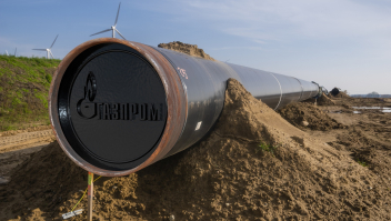 Een gaspijpleiding van het Russische bedrijf Gazprom