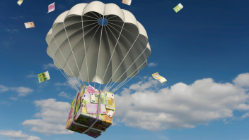 Geld aan een parachute