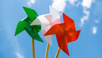 Vlaggetjes in Italiaanse kleuren