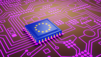 Computerchip met logo EU