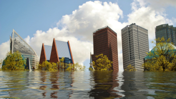 Gemanipuleerde foto: Den Haag onder water.