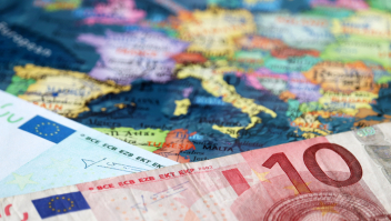 Kaart Europa geld