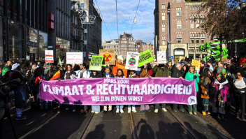 Klimaatprotest in Amsterdam 