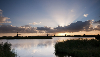 Het natuurgebied Hoge Boezem Kinderdijk in de Alblasserwaard in Zuid-Holland.