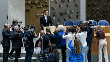 Pers rond minister Eelco Heinen van Financiën op Prinsjesdag. 