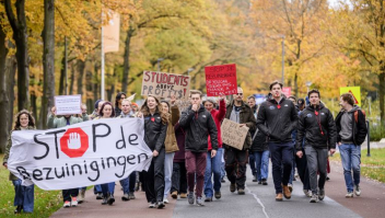 Studentenprotest in Enschede op 14 november 2024