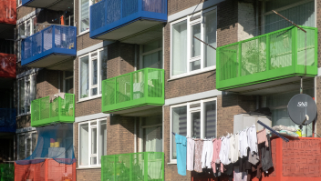 Flatwoningen in de wijk Nieuwland in Schiedam.