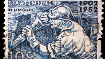 Postzegel Staatsmijnen Limburg