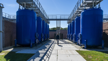 Een pompstation van drinkwaterbedrijf Vitens bij Zwolle.