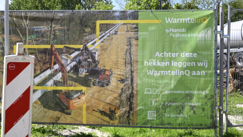 Werkzaamheden aan Warmtelinq in Vlaardingen, afgelopen april.