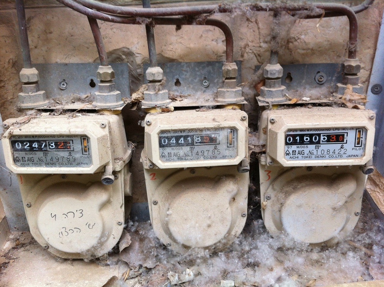 Oude gasmeters